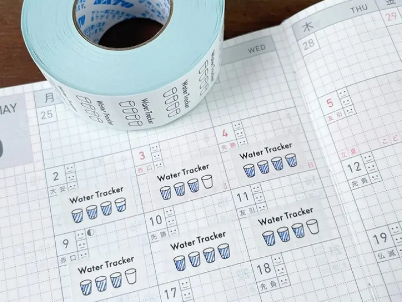 Pre-Order Stamp Marche Label Sticker Roll - Water Tracker