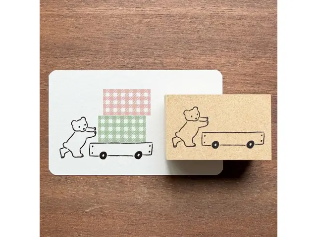 Stamp Marche Label Companion Stamp - Bear Cart
