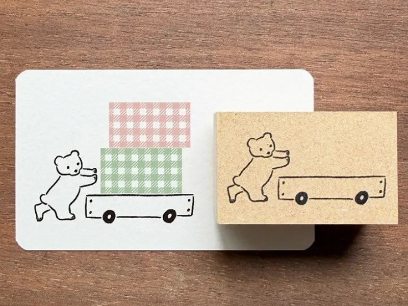 Pre-Order Stamp Marche Label Companion Stamp - Bear Cart