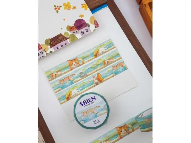 Saien Washi Tape - Island Cat