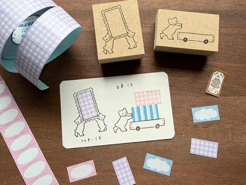 Pre-Order Stamp Marche Label Companion Stamp - Bear Cart