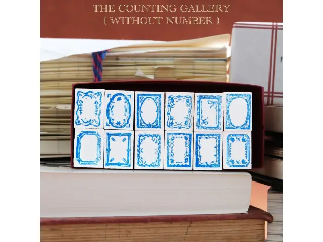 Kurukynki Wooden Rubber Stamp The Counting Gallery - Frame Set