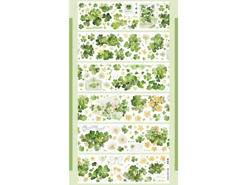 Zhaoxi Studio Washi Tape Sample - Clover And Flowers