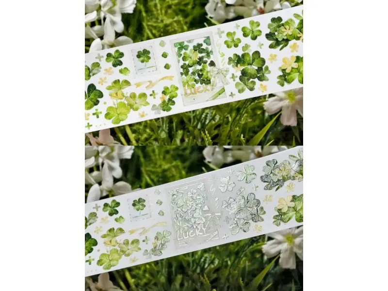 Zhaoxi Studio Washi Tape Sample - Clover And Flowers