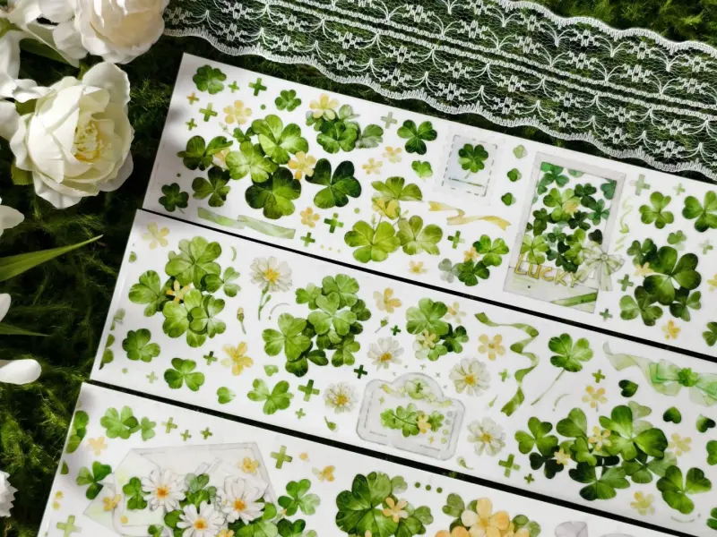 Zhaoxi Studio Washi Tape Sample - Clover And Flowers