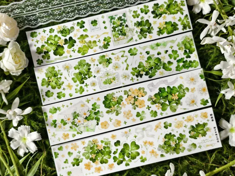 Zhaoxi Studio Washi Tape Sample - Clover And Flowers
