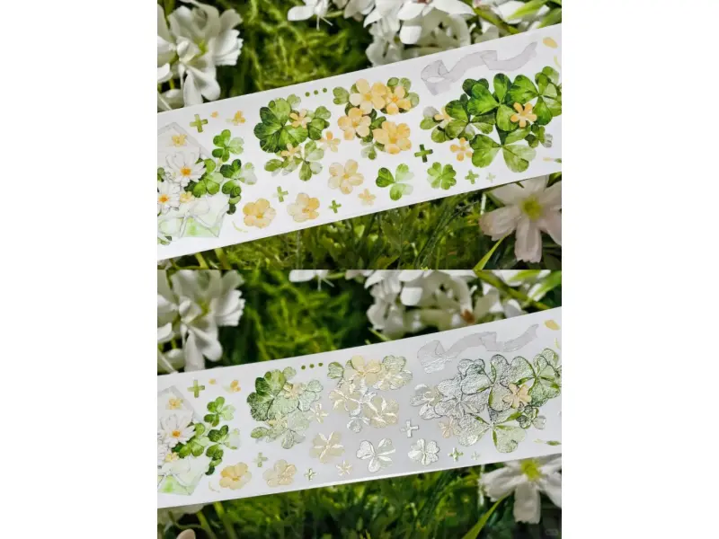Zhaoxi Studio Washi Tape Sample - Clover And Flowers