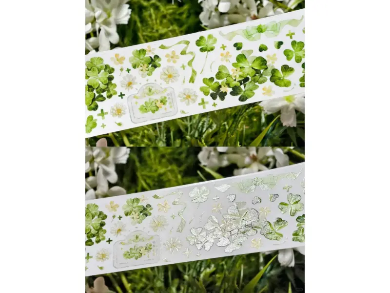 Zhaoxi Studio Washi Tape Sample - Clover And Flowers