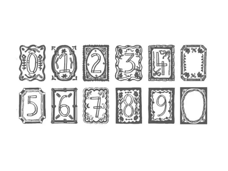 Pre-Order Kurukynki Wooden Rubber Stamp The Counting Gallery - Number Set
