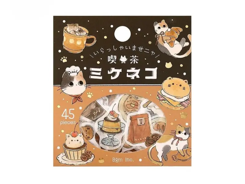 BGM Sticker Flakes Welcome, Meow! - Kuroneko Cafe