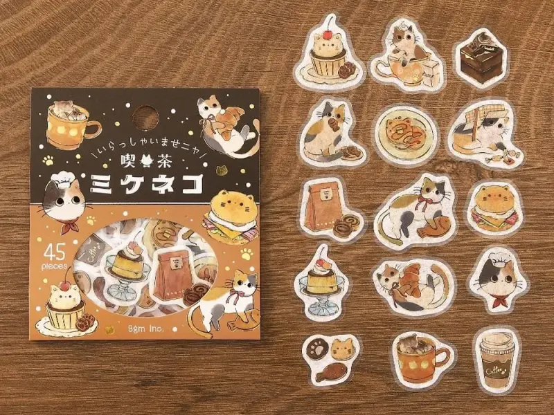 BGM Sticker Flakes Welcome, Meow! - Kuroneko Cafe