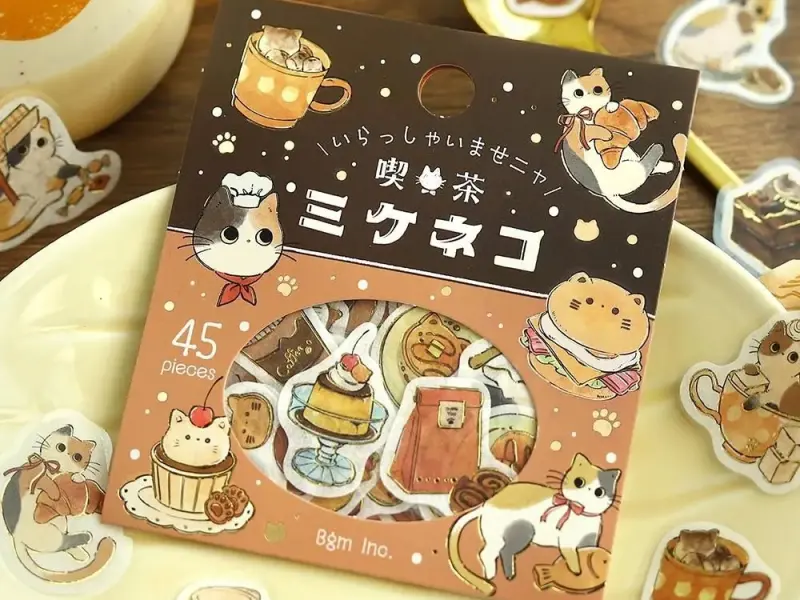 BGM Sticker Flakes Welcome, Meow! - Kuroneko Cafe