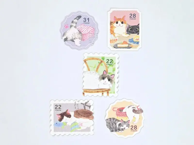 NB Co. Sticker Flakes Cat - Postage Stamp