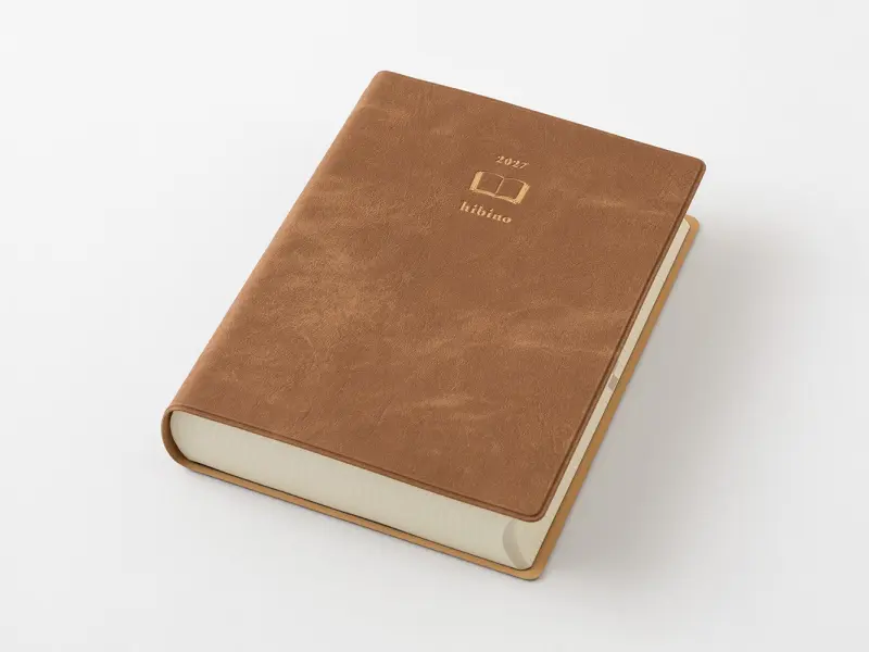 Pre-Order MIDORI HIBINO Diary 2027 A6 Two-Pages-Per-Day Planner - Camel