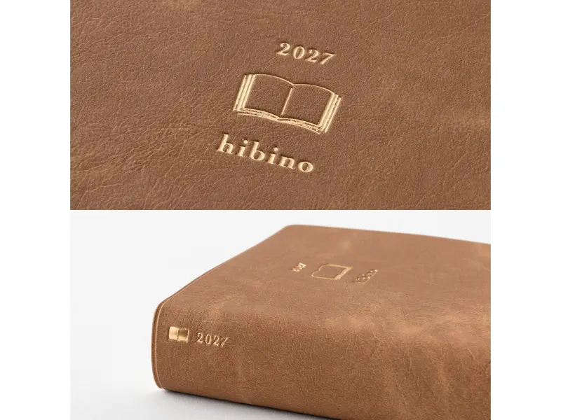 Pre-Order MIDORI HIBINO Diary 2027 A6 Two-Pages-Per-Day Planner - Camel