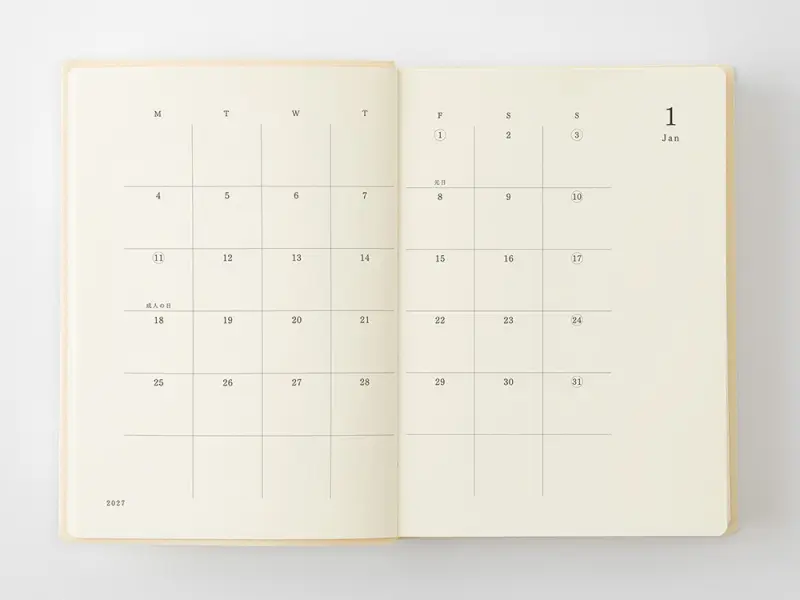 Pre-Order 2027 MD [A6] Notebook Diary 1 Day 1 Page