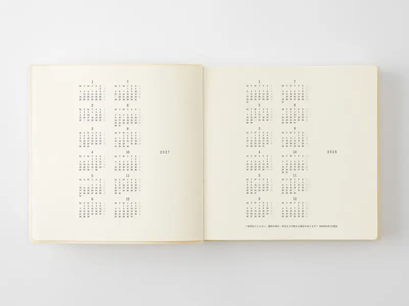 Pre-Order 2027 MD [A5 SQUARE] Notebook Diary 1 Day 1 Page