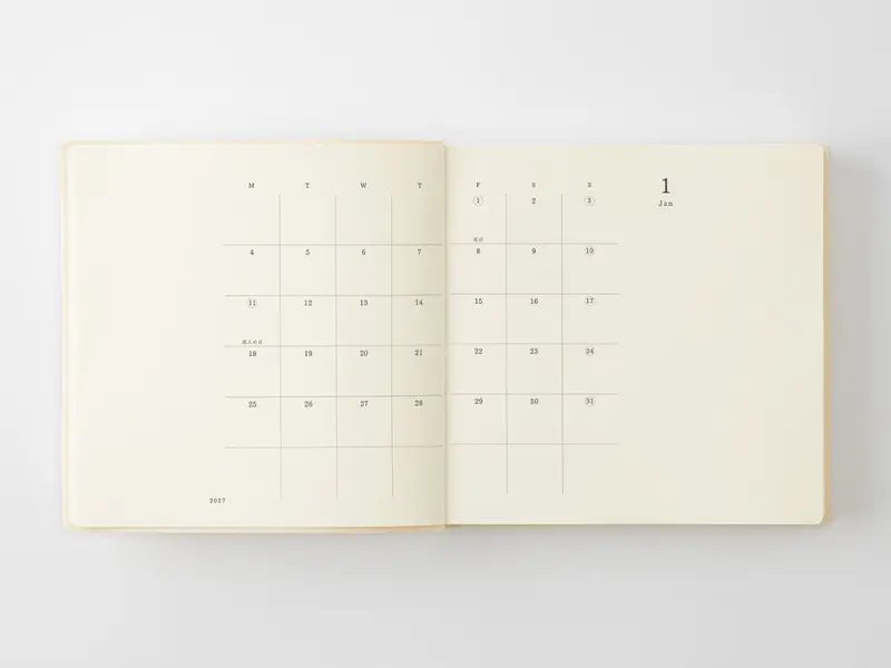 Pre-Order 2027 MD [A5 SQUARE] Notebook Diary 1 Day 1 Page