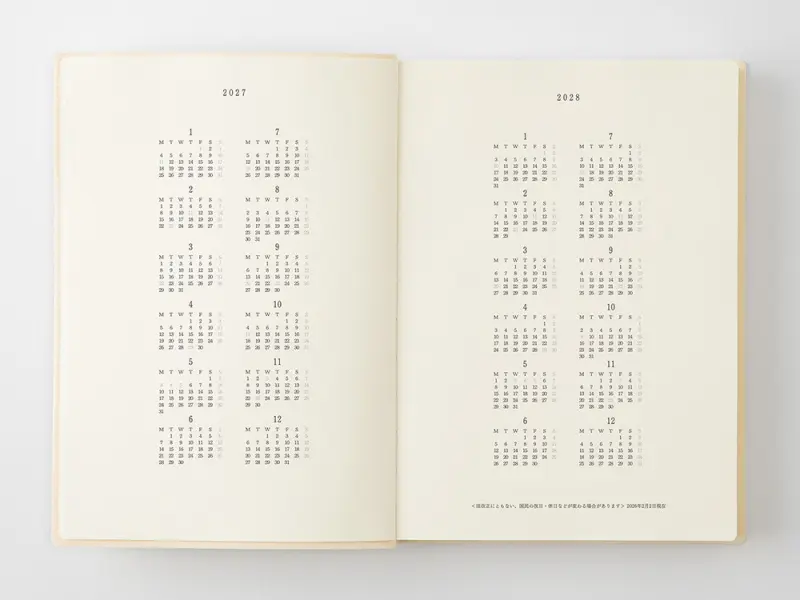 Pre-Order 2027 MD [A5] Notebook Diary 1 Day 1 Page