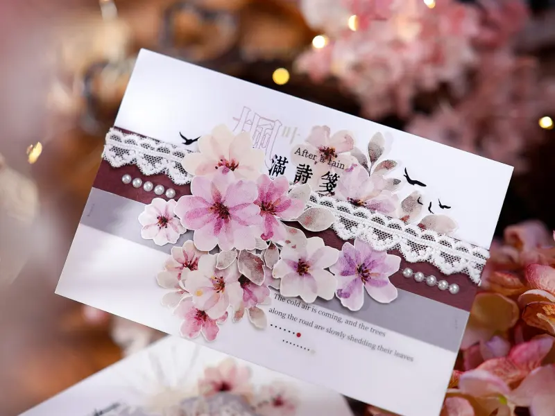Pre-Order Xiaobaijia Kiss-Cut Washi Tape - Pink Floral Letter