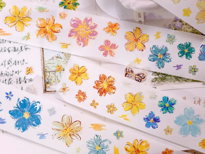 Pre-Order Xiaobaijia Die-Cut Washi Tape - Pastel Flower Town