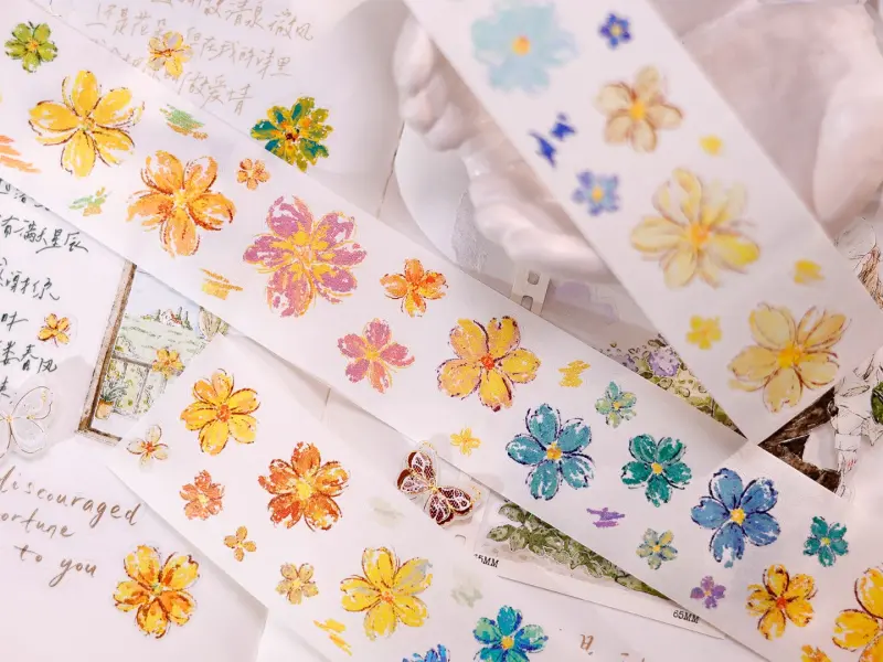 Pre-Order Xiaobaijia Die-Cut Washi Tape - Pastel Flower Town