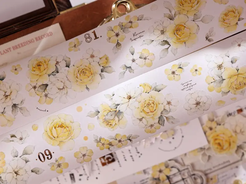 Pre-Order Xiaobaijia Kiss-Cut Washi Tape - Yellow Rose