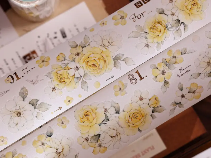 Pre-Order Xiaobaijia Kiss-Cut Washi Tape - Yellow Rose