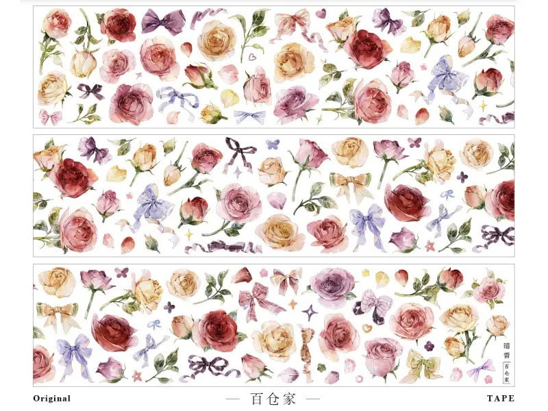 Pre-Order Baicangjia Studio Die-Cut Washi Tape - Subtle Fragrance