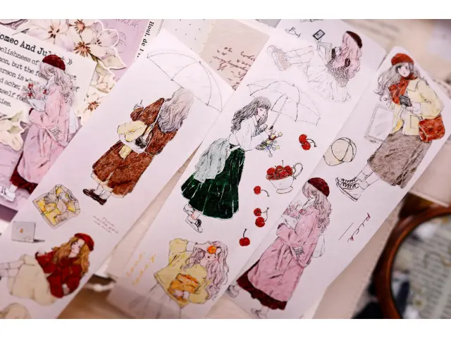 Pre-Order Xiaobaijia Kiss-Cut Washi Tape - Girl Among Flowers