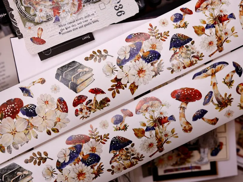 Pre-Order Xiaobaijia Kiss-Cut Washi Tape - Woodland Mushroom Story