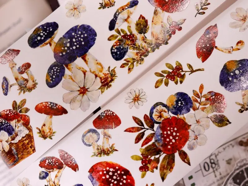 Pre-Order Xiaobaijia Kiss-Cut Washi Tape - Woodland Mushroom Story