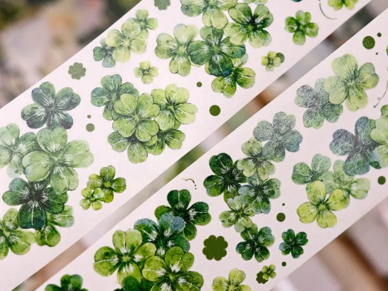 Pre-Order Xiaobaijia Kiss-Cut Washi Tape - Four-Leaf Clover