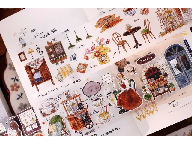 Xiaobaijia Die-Cut PET Tape - Warm Light Leisure