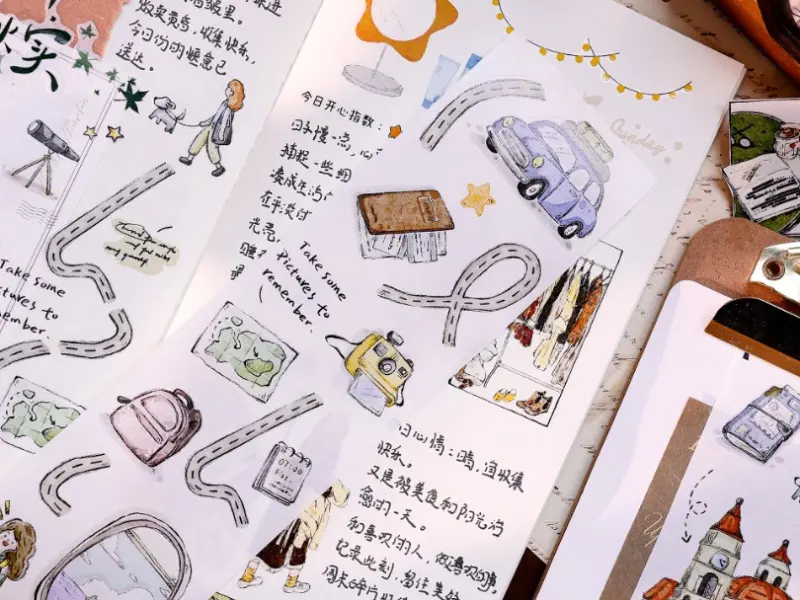 Pre-Order Xiaobaijia Die-Cut Washi Tape - Journey