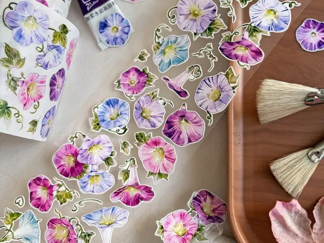 Pre-Order Baicangjia Studio Die-Cut Washi Tape - Morning Glory