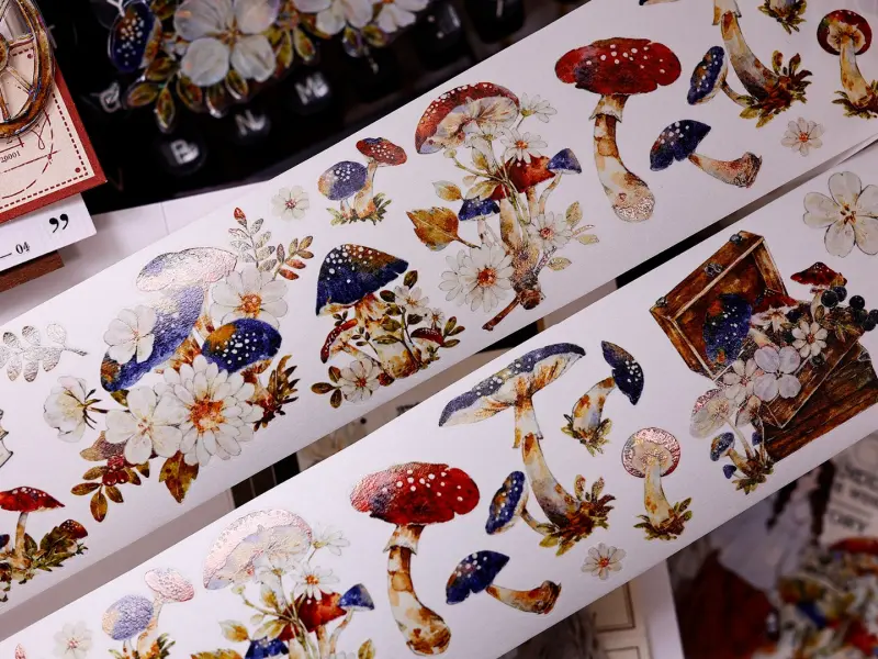 Pre-Order Xiaobaijia Kiss-Cut Washi Tape - Woodland Mushroom Story