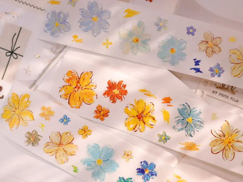 Pre-Order Xiaobaijia Die-Cut Washi Tape - Pastel Flower Town