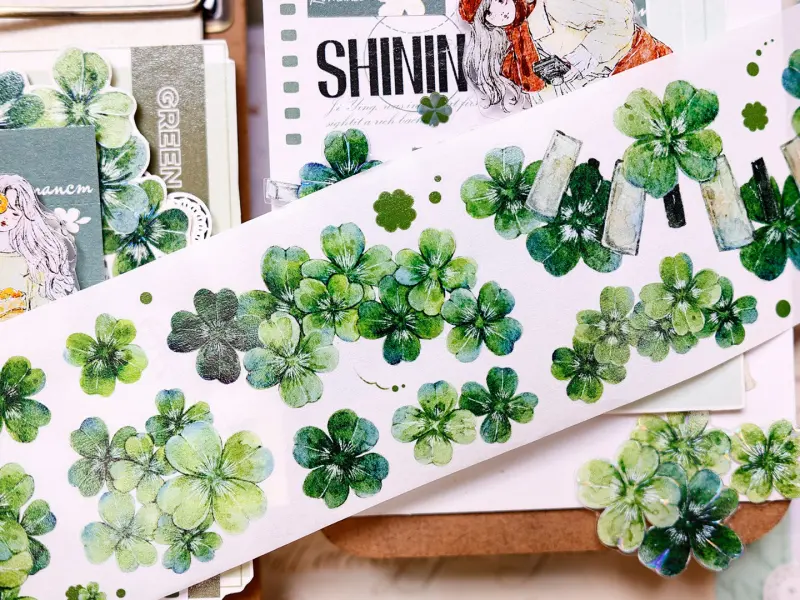 Pre-Order Xiaobaijia Kiss-Cut Washi Tape - Four-Leaf Clover