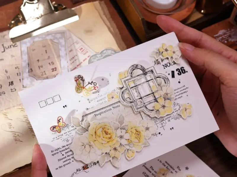 Pre-Order Xiaobaijia Kiss-Cut Washi Tape - Yellow Rose