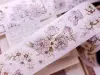 Pre-Order Xiaobaijia Die-Cut Washi Tape - Floral Smoky Purple