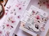 Pre-Order Xiaobaijia Kiss-Cut Washi Tape - Pink Floral Letter