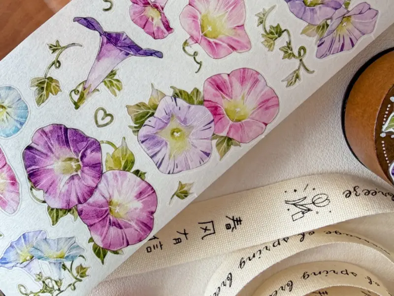 Pre-Order Baicangjia Studio Die-Cut Washi Tape - Morning Glory