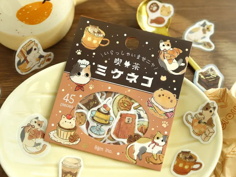 BGM Sticker Flakes Welcome, Meow! - Kuroneko Cafe