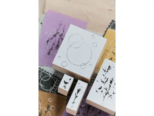 Lin Chia Ning Wooden Rubber Stamp - Bubble Background