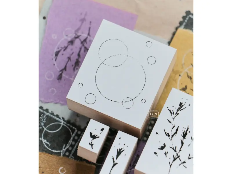 Pre-Order Lin Chia Ning Wooden Rubber Stamp - Bubble Background