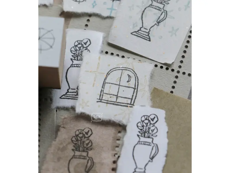 Pre-Order Lin Chia Ning Wooden Rubber Stamp Set - Corner View