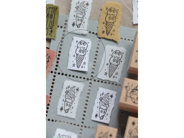Lin Chia Ning Wooden Rubber Stamp - Double Ice Cream