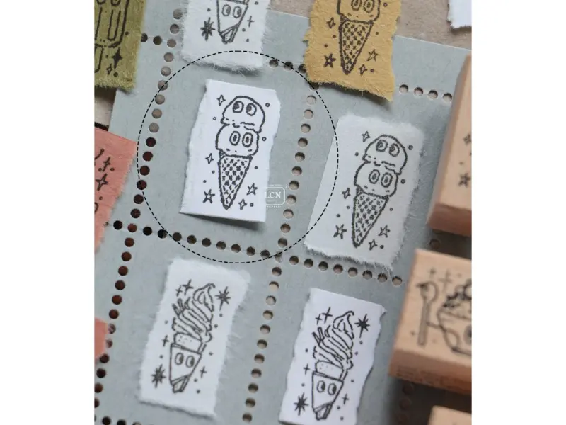 Pre-Order Lin Chia Ning Wooden Rubber Stamp - Double Ice Cream