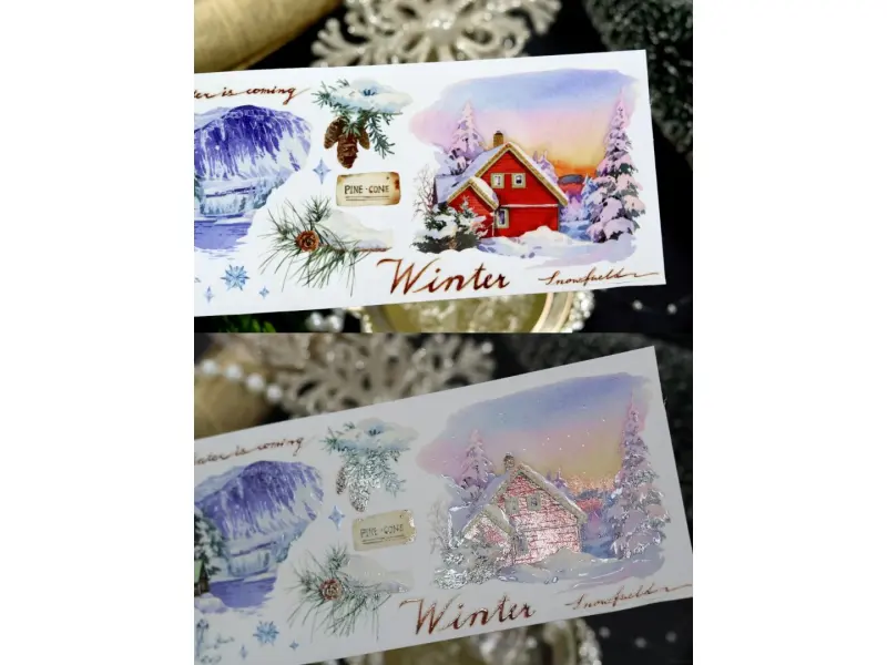Meowpaji Washi Tape Sample - The Snow Falls Silently